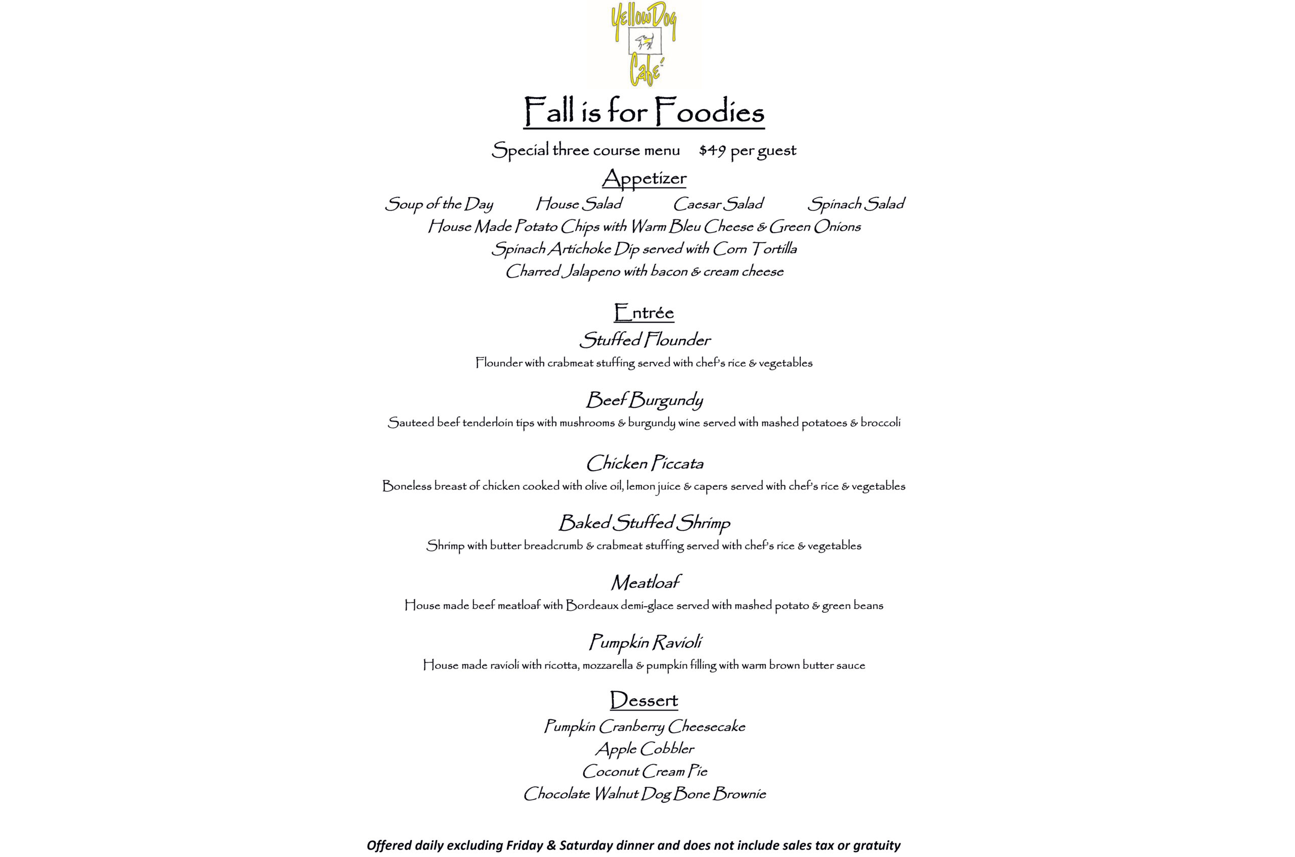 Yellow Dog Cafe Fall is for Foodies 2025