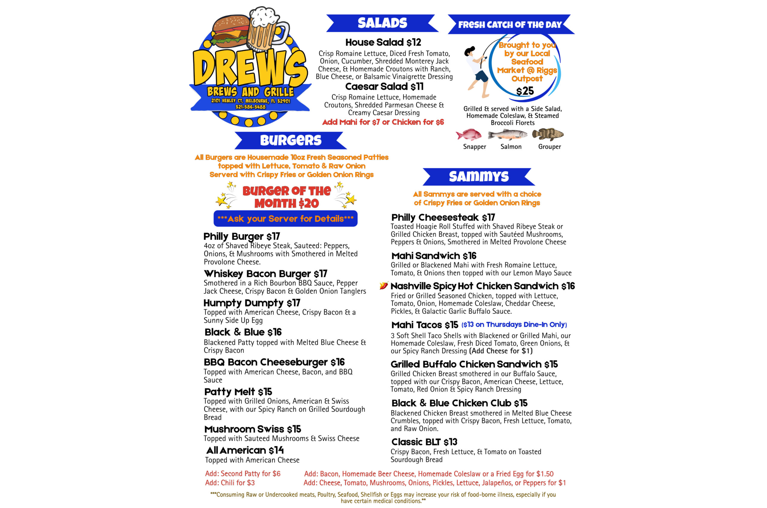 We have just update our menu and want to promote our "Burger of the Month" along with our new menu that includes TONS of homemade foodie items! We are now hosting NFL Game nights and have special pricing and happy offerings to go along with that.