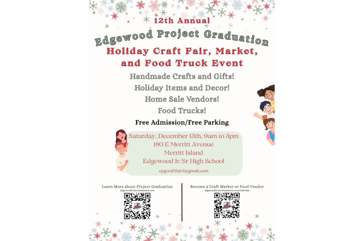 12th Annual Edgewood Project Graduation Holiday Craft Fair, Market, and Food Truck Event Flyer