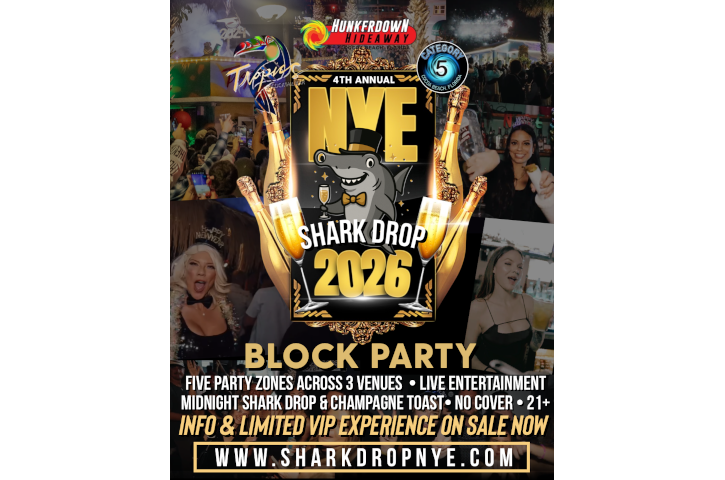 4th Annual New Years Eve Shark Drop & Block Party Flyer 2