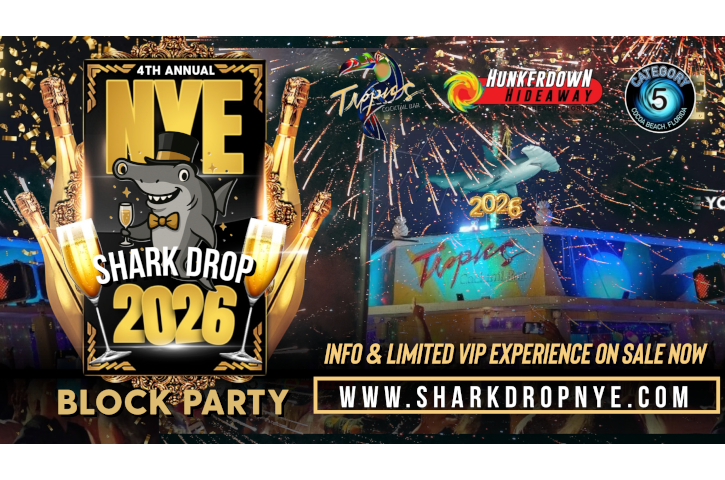 4th Annual New Years Eve Shark Drop & Block Party Flyer
