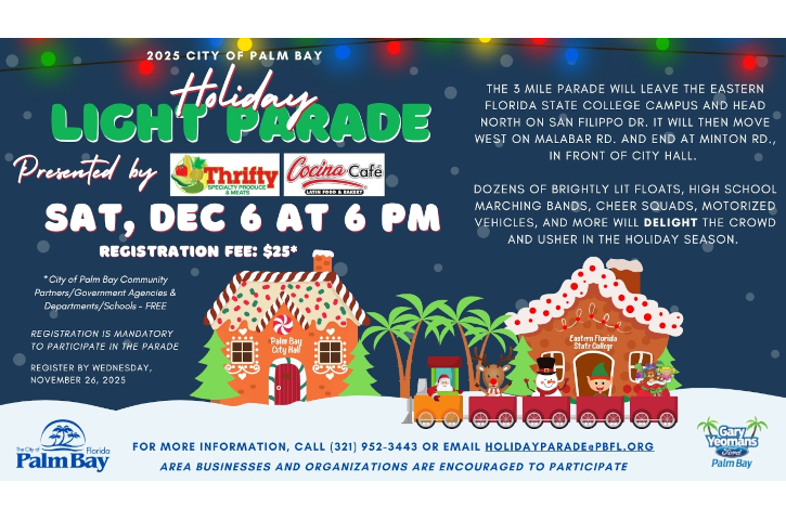 2025 City of Palm Bay Holiday Light Parade Banner