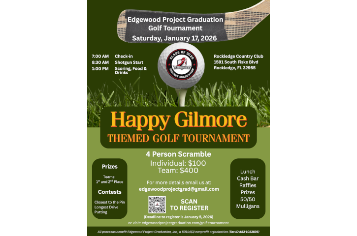 2026 Edgewood Project Graduation Golf Tournament Flyer