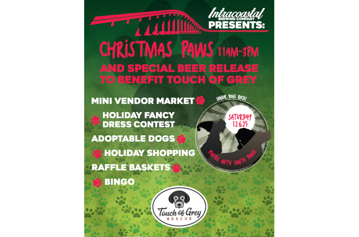 Christmas Paws at Intracoastal Brewing Company Flyer