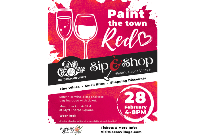 Cocoa Village Sip & Shop Paint the Town Red Flyer