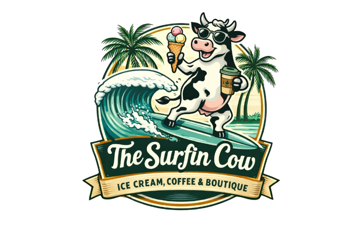The Surfin Cow logo