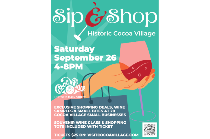 Cocoa Village Sip & Shop Sept Flyer