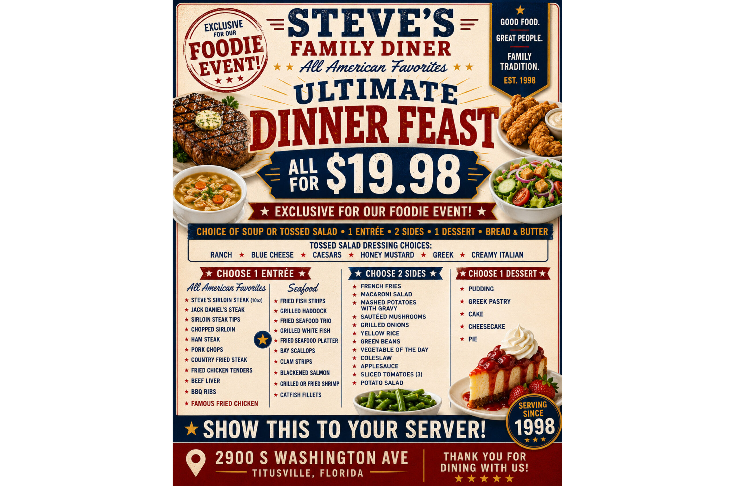 Steve's Family Diner Fall is for Foodies 2026